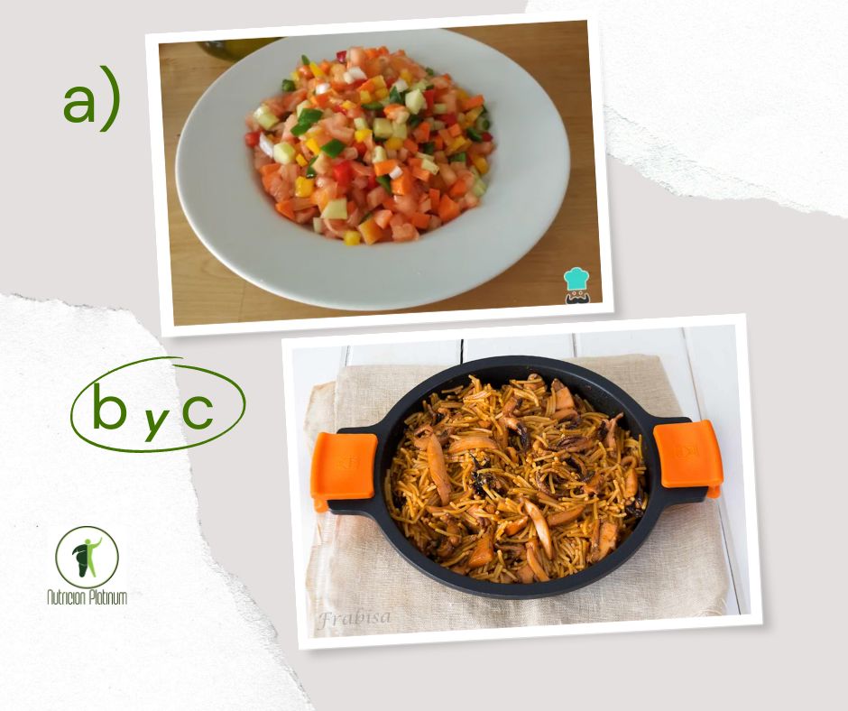 Pipirrana con fideos con choco y calamares